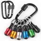 Chaveiro Bit Holder Katerk com 2 mosquetões, 6 peças de 1/4 de polegada