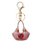 Chaveiro: bolsa criativa em forma de coração, strass rosa Chaveiro: bolsa criativa em forma de coração, strass rosa