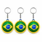Chaveiro Brasil Copa 2026 Giratório Bola com Bandeira do Brasil 5cm - KIT COM 3 Chaveiro Brasil Copa 2026 Giratório Bola com Bandeira do Brasil 5cm - KIT COM 3