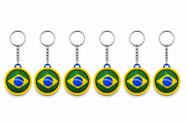 Chaveiro Brasil Copa 2026 Giratório Bola com Bandeira do Brasil 5cm - KIT COM 6