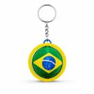 Chaveiro Brasil Copa 2026 Giratório Bola com Bandeira do Brasil em PLA 3D 5cm