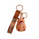 Chaveiro Bubble, fofo de silicone marrom capivara com alça