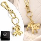 Chaveiro Cachorro Dourado Cão Pet Feminino Luxo Com Mosquete
