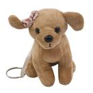 Chaveiro Cachorro Pelúcia Marrom Com Laço 11cm