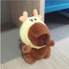 Chaveiro Capivara de Pelúcia Kawaii 12cm Fofo, Macio e com Gancho + Argola Dourada