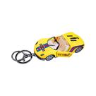 Chaveiro: carro de corrida em miniatura, modelo de carro esportivo de liga amarela