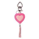 Chaveiro cellway couro coracao duas cores rosa bebe e pink
