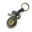 Chaveiro, chapéu de cowboy de couro vintage com bronze antigo