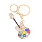 Chaveiro Colorful Cat's Eye Stone Guitarra Crystal Zinc Alloy