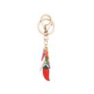 Chaveiro colorido com pingente de esmalte de pimenta feito à mão