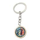 Chaveiro com design de bandeira americana vintage da estátua da liberdade