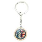 Chaveiro com design de bandeira americana vintage da estátua da liberdade