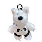 Chaveiro com design de desenho animado para cães de pelúcia West Highland Terrier
