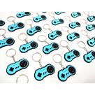 Chaveiro Controle Azul 10un Tema Aniversário Menino Emborrachado Gamer