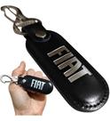 Chaveiro Couro Preto Fiat Mosquetão Chave Carro Argola Gancho Luxo