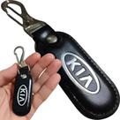 Chaveiro Couro Preto Kia Chave Carro Mosquetão Argola Luxo Pingente Presente