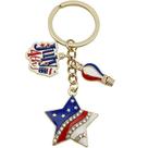 Chaveiro Creative 4 de julho USA Flag Star Zinc Alloy Chaveiro Creative 4 de julho USA Flag Star Zinc Alloy