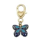 Chaveiro Creative Blue Butterfly Heart Clip revestido com esmalte