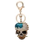 Chaveiro Creative Blue Rhinestone Skull 3D Metal Alloy