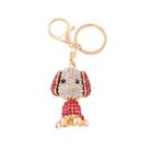 Chaveiro Creative Red Dog, pingente de metal com strass de cristal Chaveiro Creative Red Dog, pingente de metal com strass de cristal