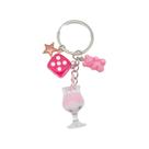 Chaveiro Creative Resin Pink Dice, Candy Bear, Copo de Bebida