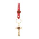 Chaveiro Crucifixo de São Bento com Pulseira e Mosquete - Vermelho - 20,5cm Chaveiro Crucifixo de São Bento com Pulseira e Mosquete - Vermelho - 20,5cm