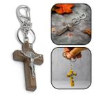 Chaveiro Crucifixo Medalha De São Bento Prata Velha