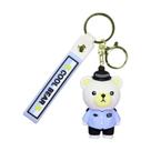 Chaveiro Cute Police Firefighter Bear Cartoon Chaveiro