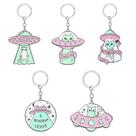 Chaveiro Cute UFO Alien Cat Alloy Cartoon
