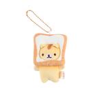 Chaveiro de boneca de pelúcia Bread Cat Toast Cartoon 8 cm amarelo