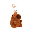 Chaveiro de capivara de pelúcia com decoração laranja de silicone 14,5 cm