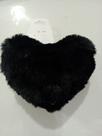 Chaveiro de coração pelúcia pompom /cor preto