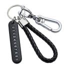 Chaveiro De Couro Anti-Perda Com Placa De Telefone