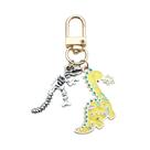 Chaveiro de esmalte de metal de dinossauro amarelo fofo para crianças Chaveiro de esmalte de metal de dinossauro amarelo fofo para crianças