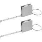 Chaveiro de fita métrica NUOBESTY, 1 m, fita de aço, 2 unidades