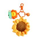 Chaveiro de girassol, crochê, flor de malha feita à mão
