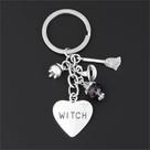 Chaveiro De Halloween Com Bruxa E Varinha Roxa, Pingente De Vassoura E Contas, Para Carro, Bolsa E Chaveiro De Halloween Com Bruxa E Varinha Roxa, Pingente De Vassoura E Contas, Para Carro, Bolsa E