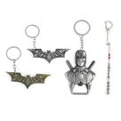 Chaveiro de liga metálica estilo vintage Batman e Deadpool