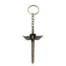 Chaveiro de Metal com Espada de São Miguel Arcanjo - Ouro Envelhecido Detalhado