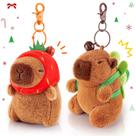 Chaveiro de pelúcia Achwishap Capybara com mochila e chapéu Turtle