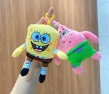 Chaveiro de Pelúcia Bob Esponja e Patrick Presente Fofo de Natal, Ano Novo e Aniversário