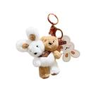 Chaveiro de pelúcia Bunny Bear, lindo chaveiro duplo de animais de pelúcia