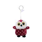 Chaveiro De Pelúcia Coruja Vermelho Com Pintinhas 14cm Chaveiro De Pelúcia Coruja Vermelho Com Pintinhas 14cm
