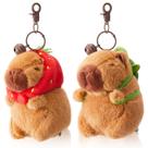 Chaveiro de pelúcia Toy Simgoing Capybara com bolsa de tartaruga e capuz Chaveiro de pelúcia Toy Simgoing Capybara com bolsa de tartaruga e capuz