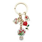 Chaveiro de presente de Dia das Mães com flores, borboleta e ervilha