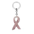 Chaveiro de strass de fita rosa para o Dia da Conscientização sobre a AIDS