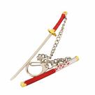 Chaveiro de uma peça Shiryu Raiu Sword Alloy Chaveiro de 9 cm