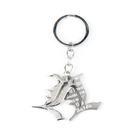 Chaveiro Death Note L com pingente de metal prateado com logotipo