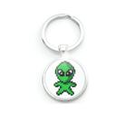 Chaveiro Divertido ET Alien Verde feito de Pixels