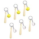 Chaveiro Doromy 6pcs Mini Taco de Softball Baseball 7,5cm